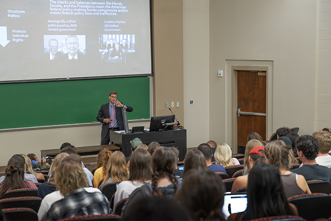 Logan Sawyer teaching a class