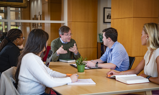 Prof Bruner with students