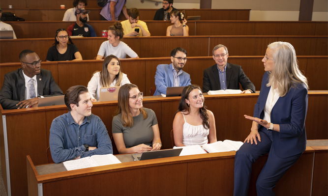 prof ringhand with students