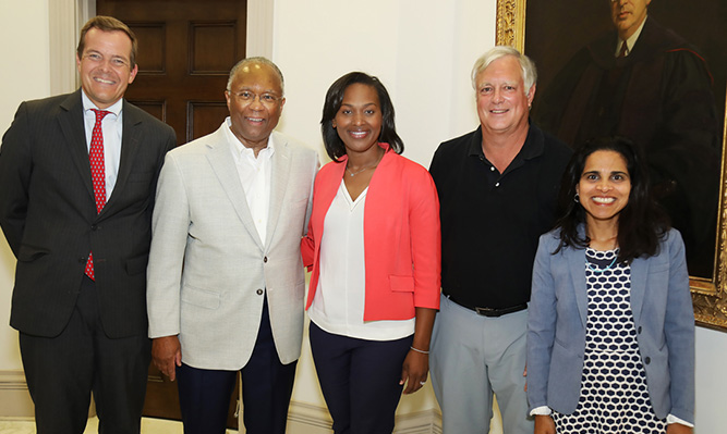 bo rutledge, larry thompson, tamika montgomery reeves, tom eaton and usha rodrigues