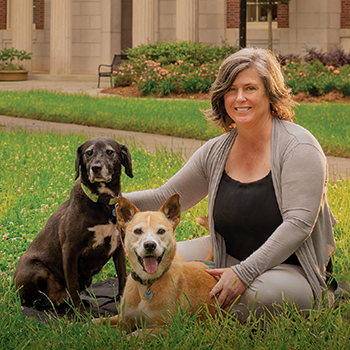 milot and her two dogs