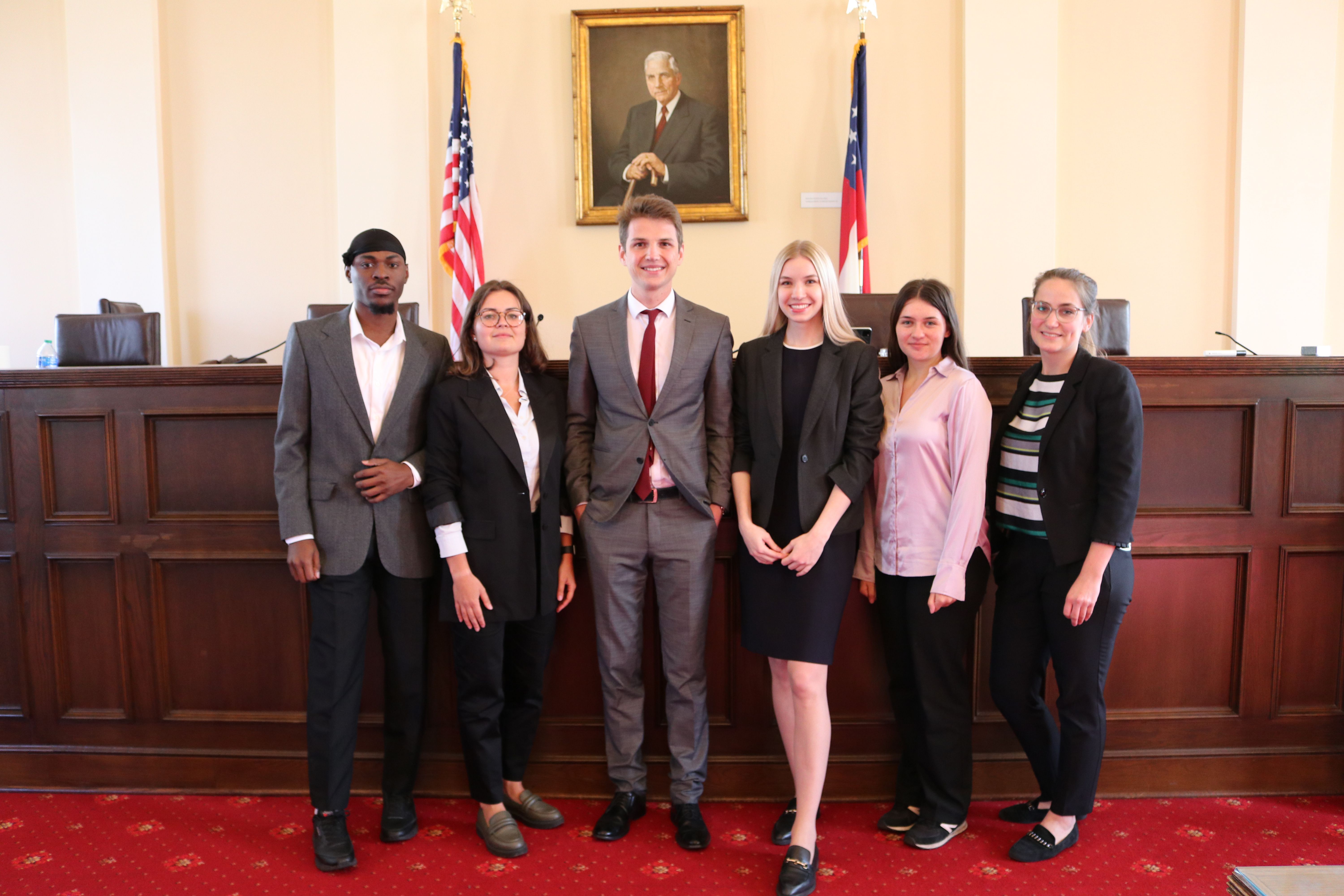 LLM Moot Team in Courtroom