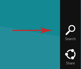 search on charm menu