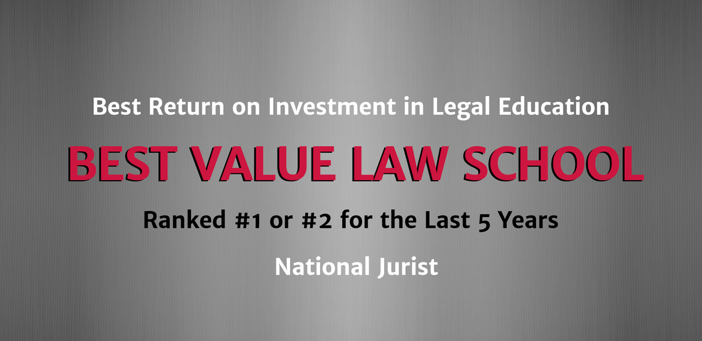 Among the best returns on investment in legal education for 5 years running.