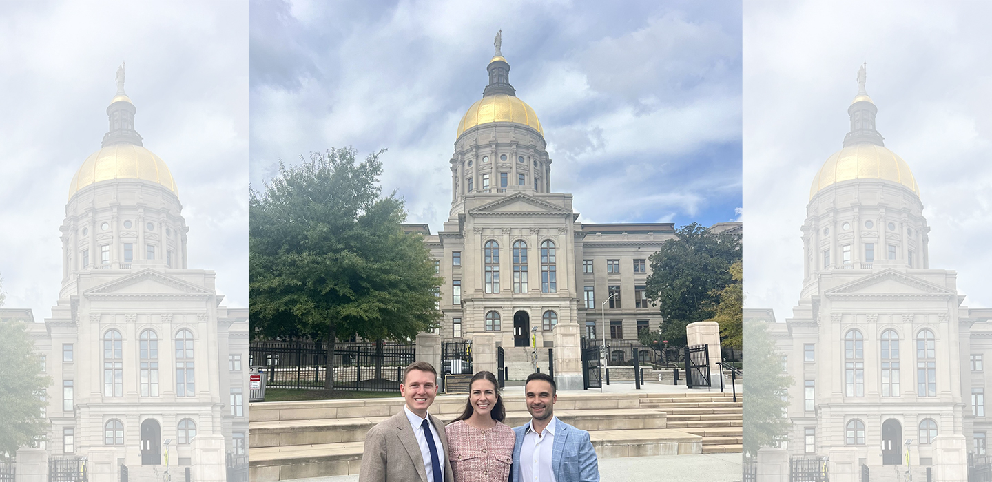 three students who externed with Georgia State Agencies through the Atlanta Semester in Practice