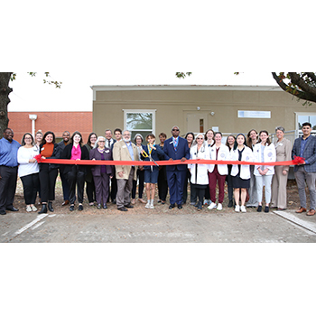 clarke middle school health clinic ribbon cutting photo