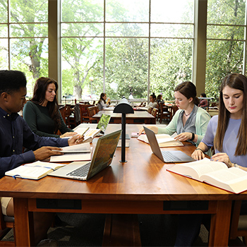 roden simmons scholarship students at desk studying