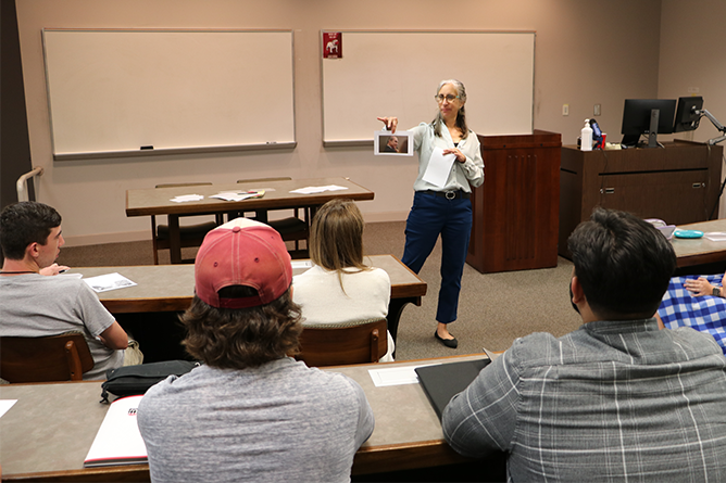 Christine Scartz teaching a class